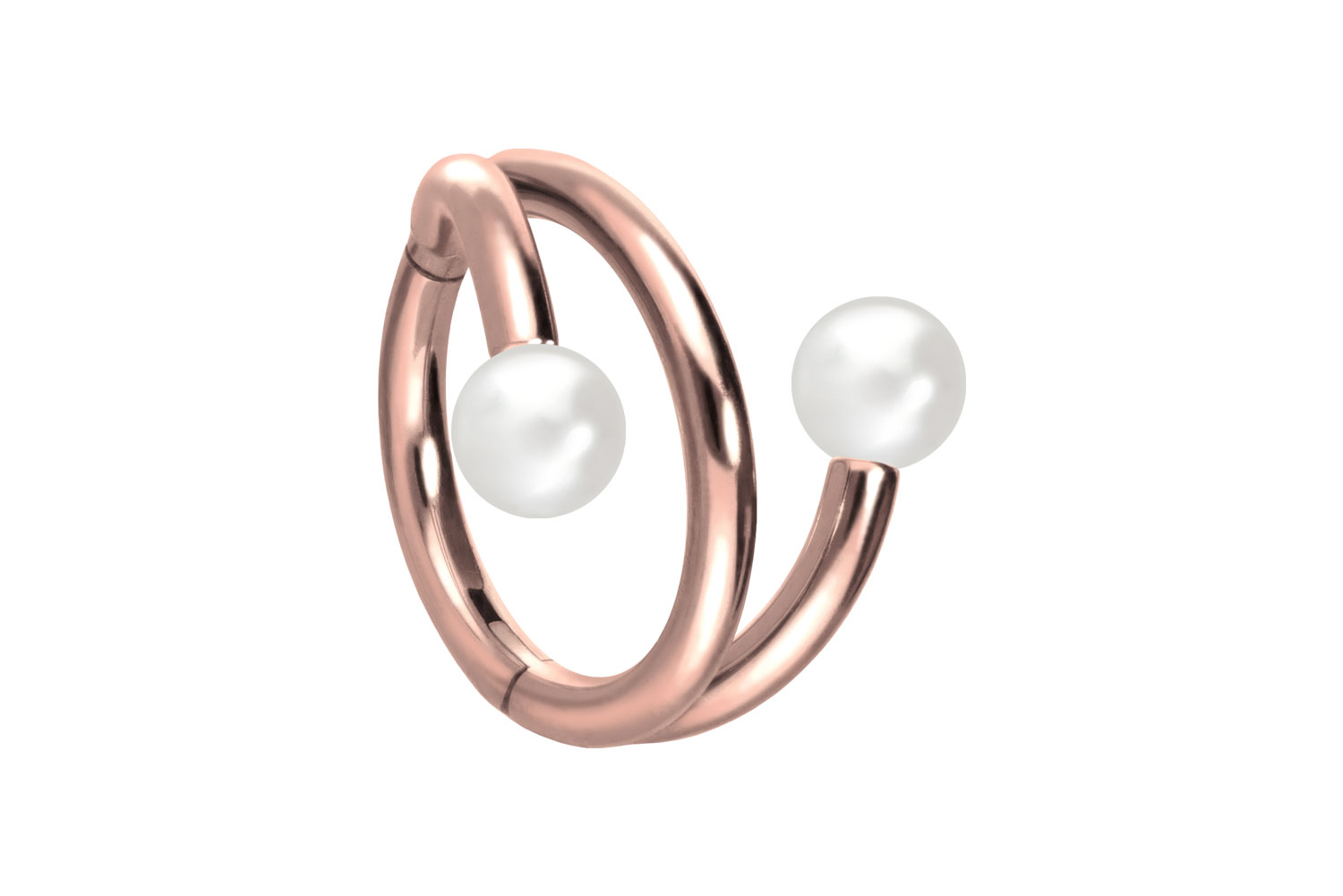 Titan Segmentring Clicker Piercing mit Innengewinde 3 RINGE + 2 SYNTHETISCHE PERLEN